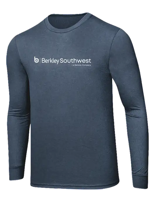 Simply Soft Long Sleeve Navy Frost 4.5 oz, Poly/Combed Ring Spun Cotton T-Shirt w/Berkley SW logo