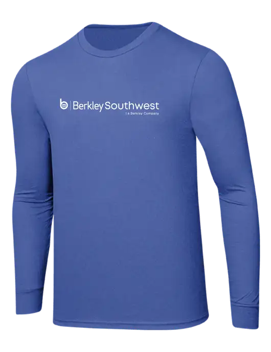 Simply Soft Long Sleeve Royal Frost 4.5 oz, Poly/Combed Ring Spun Cotton T-Shirt w/Berkley SW logo