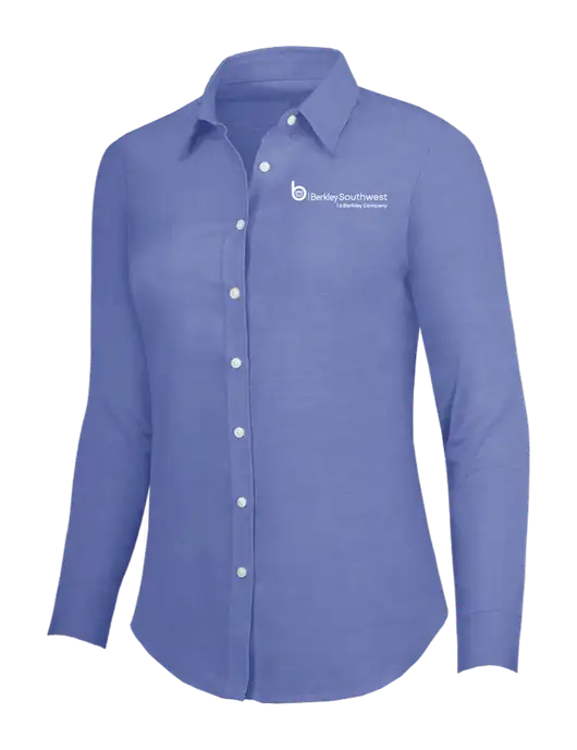 Navy Womens SuperPro Oxford Shirt w/Berkley SW logo