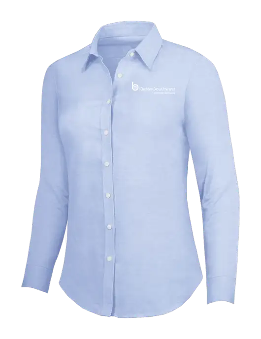 Light Blue Womens SuperPro Oxford Shirt w/Berkley SW logo