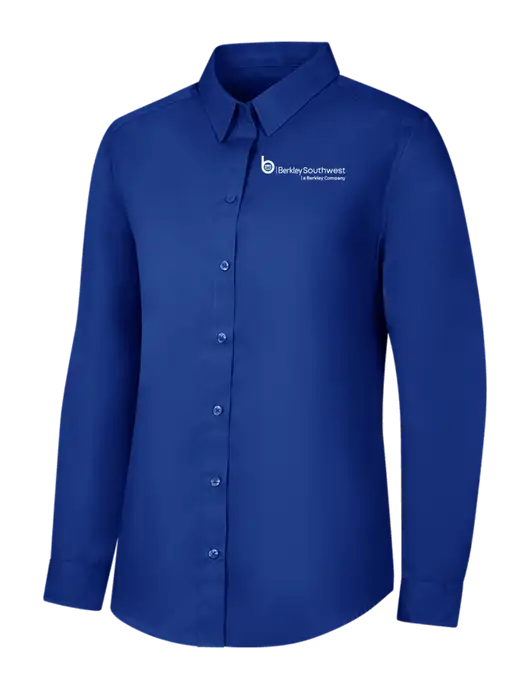 Womens Royal Long Sleeve Carefree Poplin Shirt w/Berkley SW logo