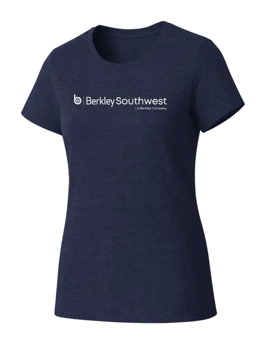 Womens Seriously Soft Heathered Navy T-Shirt w/Berkley SW logo