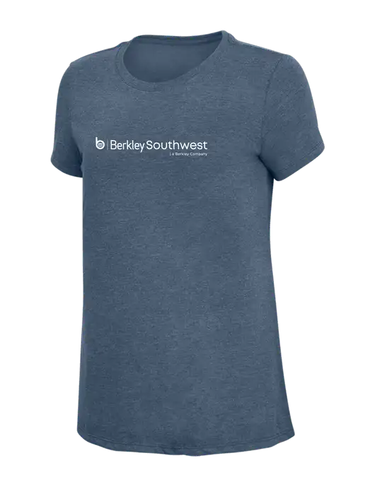 Womens Simply Soft Navy Frost 4.5oz  Poly/Combed Ring Spun Cotton T-Shirt w/Berkley SW logo