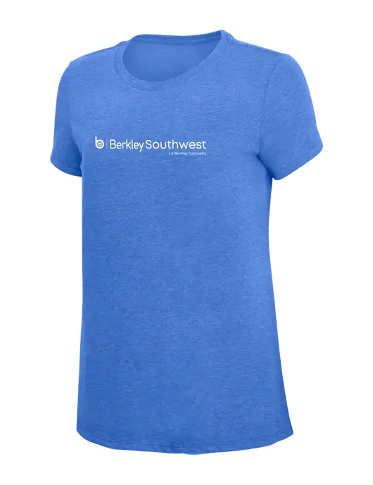 Womens Simply Soft Royal Frost 4.5oz  Poly/Combed Ring Spun Cotton T-Shirt w/Berkley SW logo