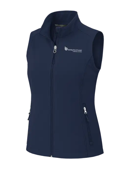 Navy Womens Core Soft Shell Vest w/Berkley SW logo