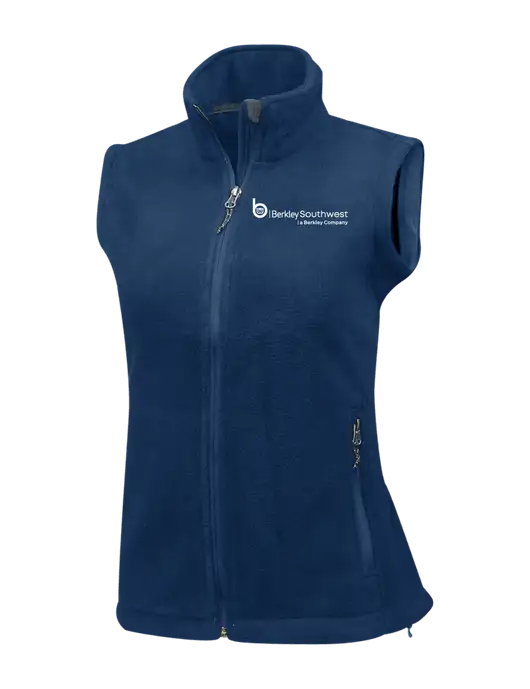 Navy Womens Fleece Vest w/Berkley SW logo