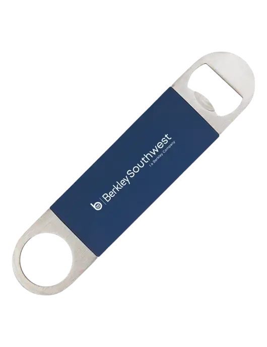 Navy Bottle Opener with Silicone Grip w/Berkley SW logo