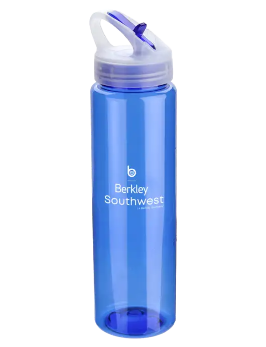 Buddy Blue 32 oz PET Bottle with Flip Lid w/Berkley SW logo