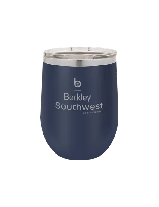 Polar Camel 12 oz Powder Coated Navy Vacuum Insulated Stemless Wine Tumbler w/Berkley SW logo