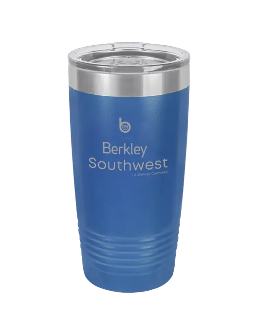 Polar Camel 20 oz Powder Coated Royal Vacuum Insulated Tumbler w/Berkley SW logo