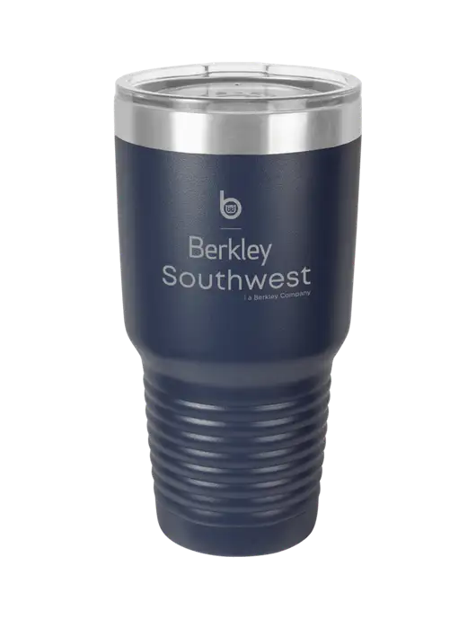 Polar Camel 30 oz Powder Coated Navy Vacuum Insulated Tumbler w/Berkley SW logo