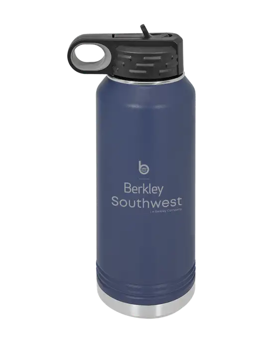 Polar Camel 32 oz Powder Coated Navy Vacuum Insulated Water Bottle w/Berkley SW logo