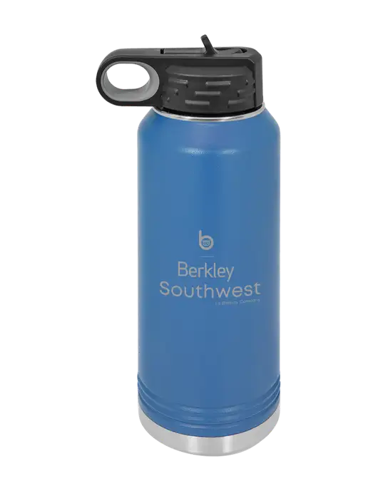 Polar Camel 32 oz Powder Coated Royal Vacuum Insulated Water Bottle w/Berkley SW logo