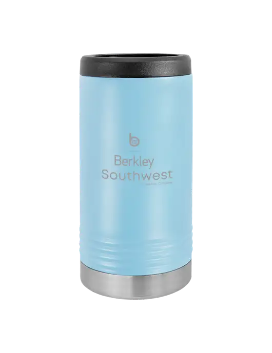 Polar Camel Powder Coated Light Blue Vacuum Insulated Slim Beverage Holder w/Berkley SW logo