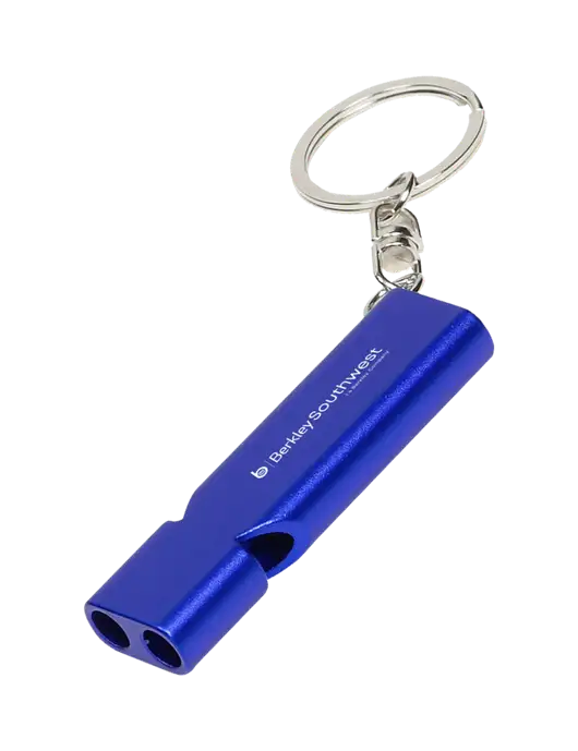 Quick Alert Blue Safety Whistle w/Berkley SW logo