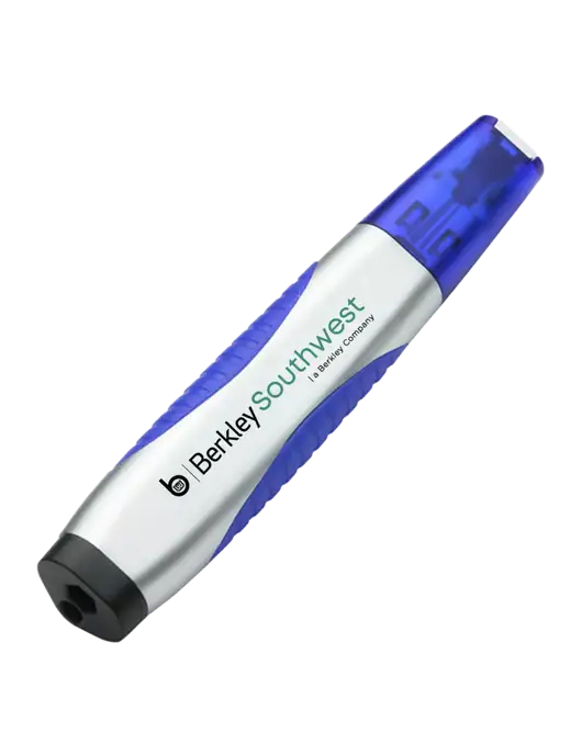 Silver/Blue Level Light Screwdriver Pen w/Berkley SW logo