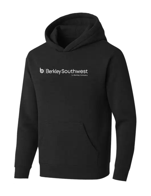 BELLA+CANVAS Black Heather Sponge Fleece Pullover Hoodie w/Berkley SW logo