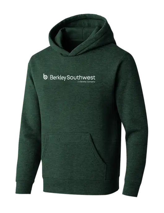 BELLA+CANVAS Heather Forest Sponge Fleece Pullover Hoodie w/Berkley SW logo