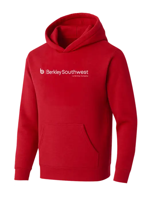 BELLA+CANVAS Red Sponge Fleece Pullover Hoodie w/Berkley SW logo