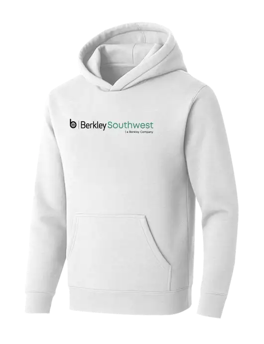 BELLA+CANVAS Heathered White Sponge Fleece Pullover Hoodie w/Berkley SW logo