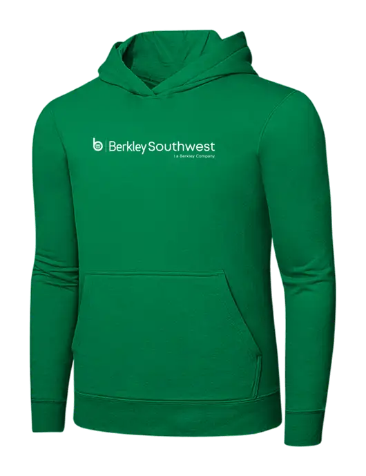 Dark Kelly Green 7.8 oz Ring Spun Hooded Sweatshirt w/Berkley SW logo