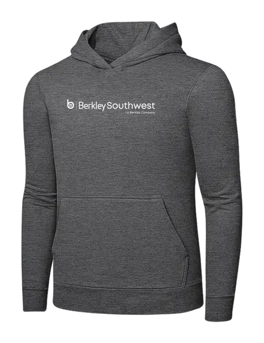 Graphite Heather 7.8. oz Ring Spun Hooded Sweatshirt w/Berkley SW logo