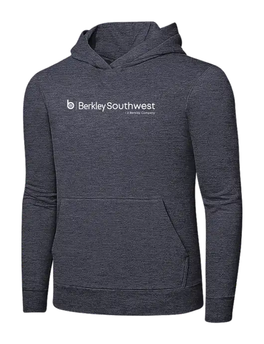 Heather Navy 7.8 oz Ring Spun Hooded Sweatshirt w/Berkley SW logo