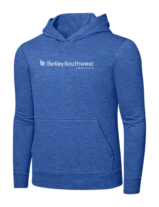 Heather Royal 7.8. oz Ring Spun Hooded Sweatshirt w/Berkley SW logo