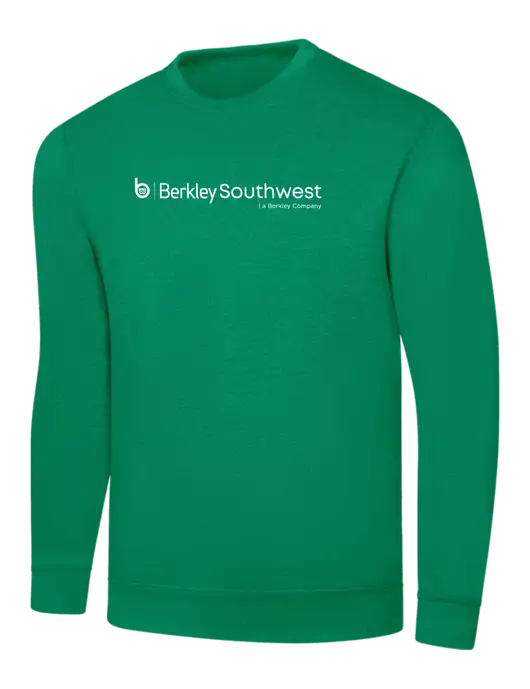 Kelly Green 7.8 oz Ring Spun Crew Sweatshirt w/Berkley SW logo