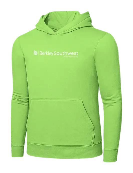 Light Green 7.8. oz Ring Spun Hooded Sweatshirt w/Berkley SW logo