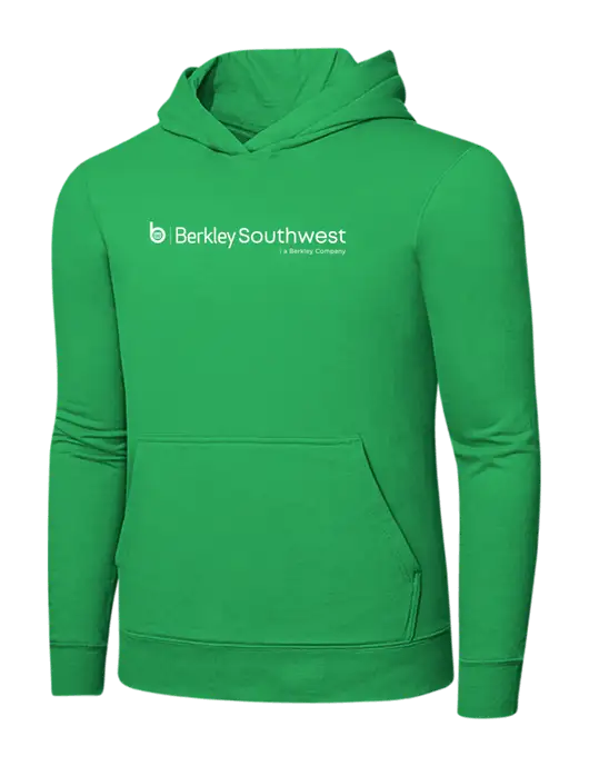Light Kelly Green 7.8 oz Ring Spun Hooded Sweatshirt w/Berkley SW logo