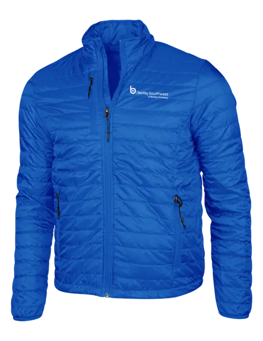 Dark Royal Blue Puffy Packable Jacket w/Berkley SW logo