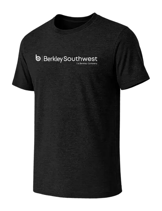 BELLA+CANVAS Black Heather CVC Short Sleeve Tee w/Berkley SW logo
