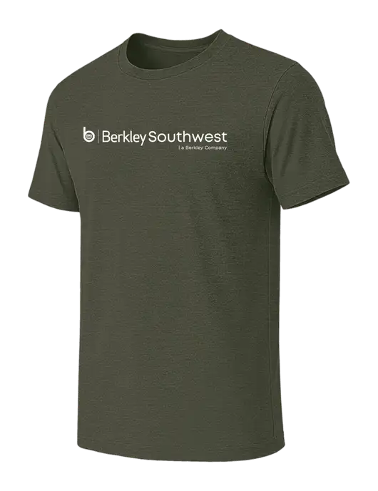 BELLA+CANVAS Heather Dark Military Green CVC Short Sleeve Tee w/Berkley SW logo