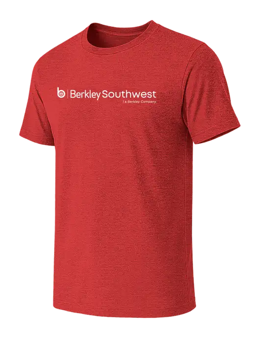 BELLA+CANVAS Heather Red CVC Short Sleeve Tee w/Berkley SW logo