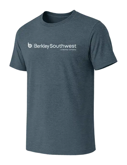 BELLA+CANVAS Heather Slate Blue CVC Short Sleeve Tee w/Berkley SW logo