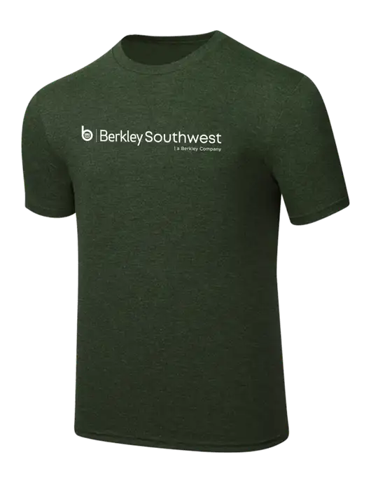Simply Soft Heathered Forest Green 4.5oz  Poly/Combed Ring Spun Cotton T-Shirt w/Berkley SW logo