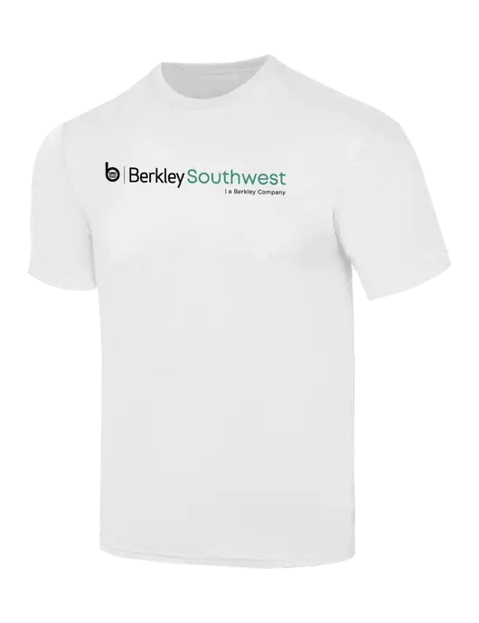 Simply Soft White 4.5oz  Poly/Combed Ring Spun Cotton T-Shirt w/Berkley SW logo