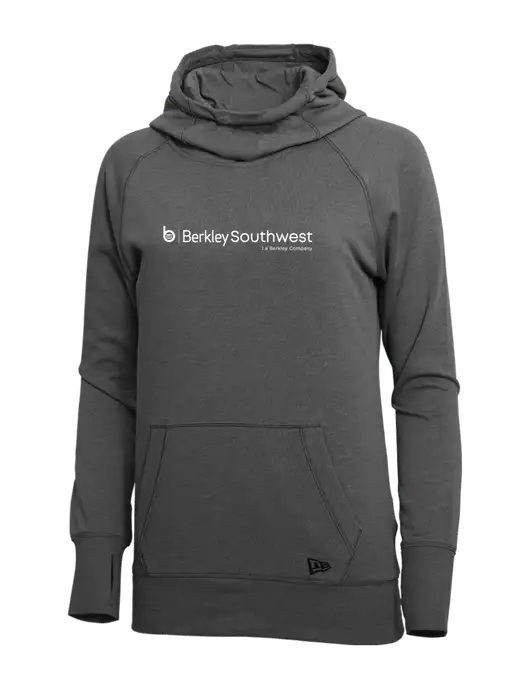 New Era Black Heather Womens Tri-Blend Fleece Pullover Hoodie w/Berkley SW logo