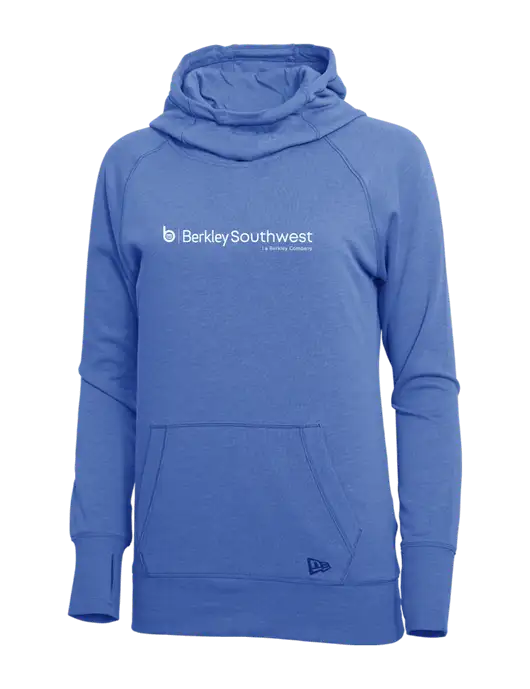 New Era Royal Heather Womens Tri-Blend Fleece Pullover Hoodie w/Berkley SW logo