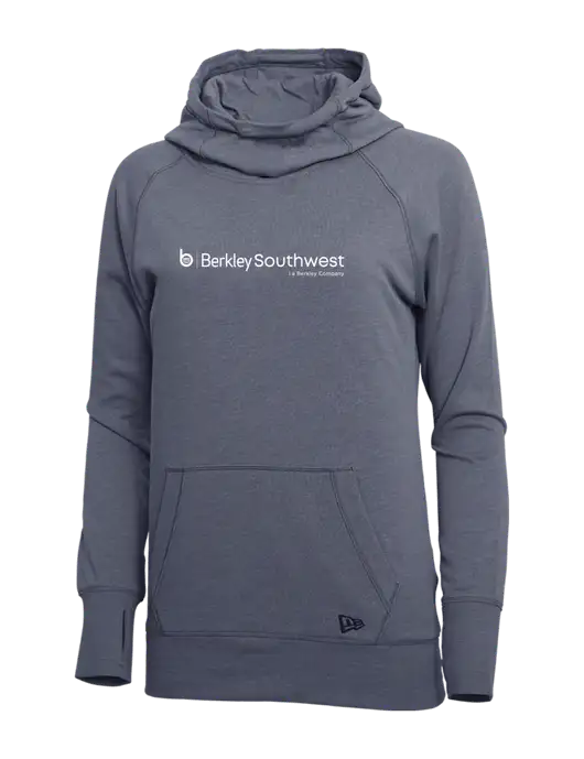 New Era True Navy Heather Womens Tri-Blend Fleece Pullover Hoodie w/Berkley SW logo