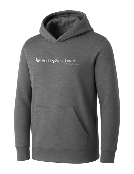 Womens Medium Grey Heather Core Fleece Pullover Hooded Sweatshirt w/Berkley SW logo