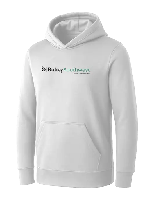 Womens White Core Fleece Pullover Hooded Sweatshirt w/Berkley SW logo
