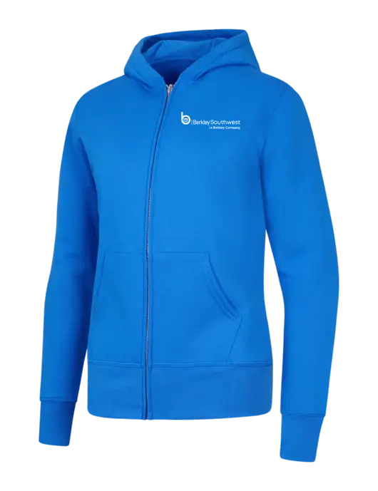 Royal Womens Core Fleece Full-Zip Hooded Sweatshirt w/Berkley SW logo