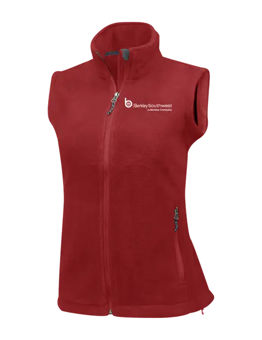 Red Womens Fleece Vest w/Berkley SW logo