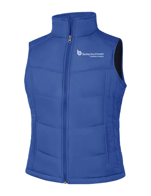 Womens Dark Royal Blue/Black Puffy Vest w/Berkley SW logo