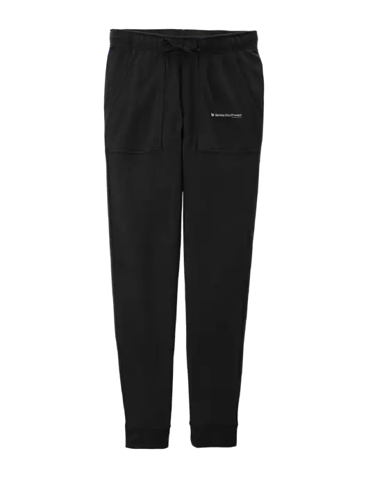 Womens Posicharge Tri-blend Wicking Black Triad Solid Fleece Jogger w/Berkley SW logo