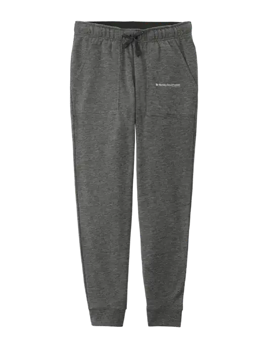 Womens Posicharge Tri-blend Wicking Dark Grey Heather Triad Solid Fleece Jogger w/Berkley SW logo