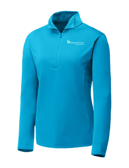 Sapphire Blue Womens Posicharge Competitor ¼ Zip Pullover w/Berkley SW logo