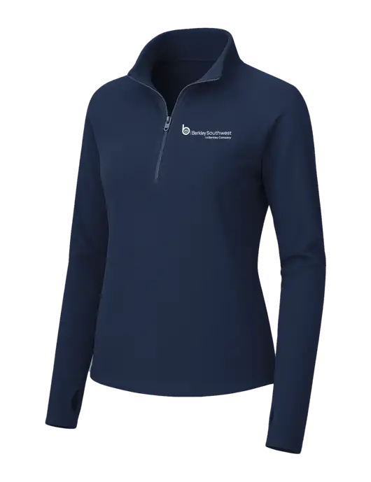 Womens Navy Microfleece 1/2 Zip Pullover w/Berkley SW logo